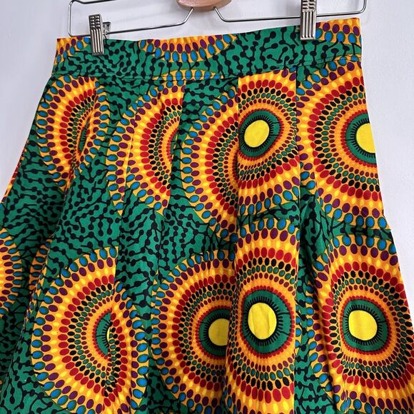 Francis + Benedict African Skirt Small Colorful Pinwheel Zipper Circles NEW - Picture 3 of 10